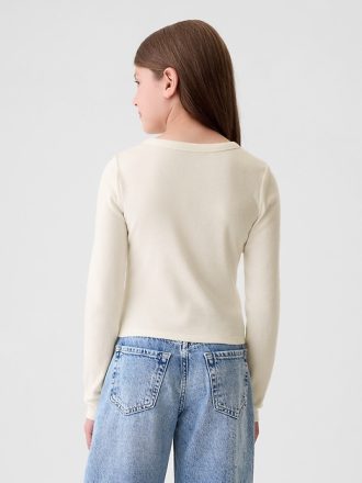 Broderad grafisk t-shirt med revben för barn