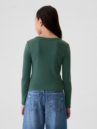 Broderad grafisk t-shirt med revben för barn