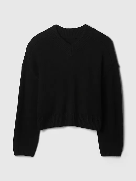 CashSoft Cropped hög V-ringad tröja CashSoft Cropped hög V-ringad tröja