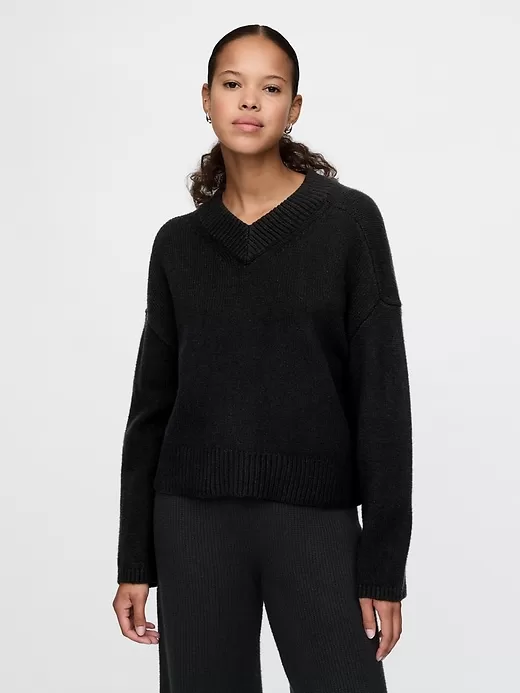 CashSoft Cropped hög V-ringad tröja CashSoft Cropped hög V-ringad tröja
