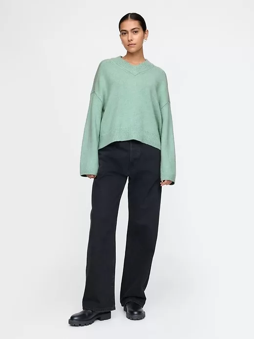 CashSoft Cropped hög V-ringad tröja CashSoft Cropped hög V-ringad tröja