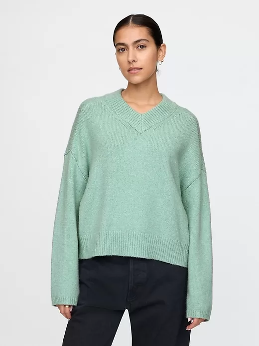 CashSoft Cropped hög V-ringad tröja CashSoft Cropped hög V-ringad tröja