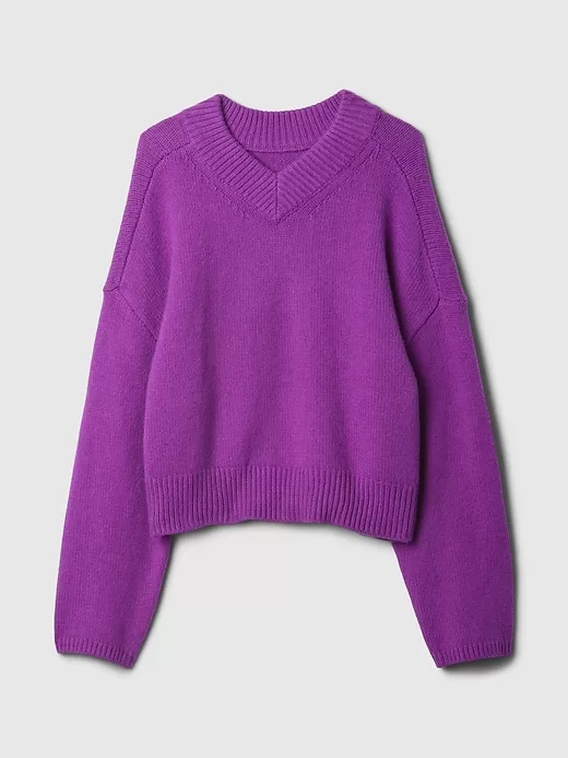 CashSoft Cropped hög V-ringad tröja CashSoft Cropped hög V-ringad tröja