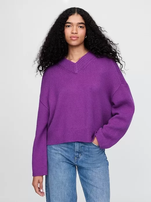 CashSoft Cropped hög V-ringad tröja CashSoft Cropped hög V-ringad tröja