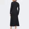 CashSoft Plisserad Rib Maxi Sweater Dress