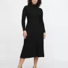 CashSoft Plisserad Rib Maxi Sweater Dress