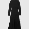 CashSoft Plisserad Rib Maxi Sweater Dress