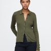 CashSoft Rib Polo Cardigan