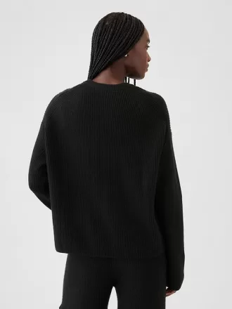 CashSoft Shaker-Stitch Crewneck-tröja