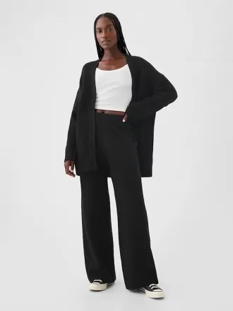 CashSoft Shaker-Stitch Sweater Byxor