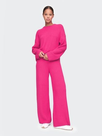 CashSoft Shaker-Stitch Sweater Byxor