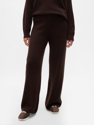 CashSoft Shaker-Stitch Sweater Byxor
