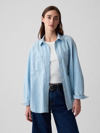 Chambray denim stor skjorta