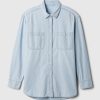 Chambray denim stor skjorta