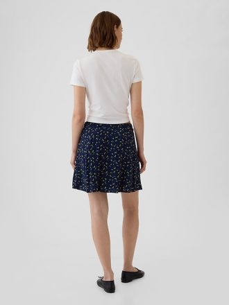 Crepe blommig mini kjol