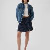 Crepe blommig mini kjol
