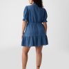 Crinkle Gauze Denim Miniklänning