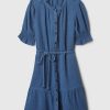 Crinkle Gauze Denim Miniklänning