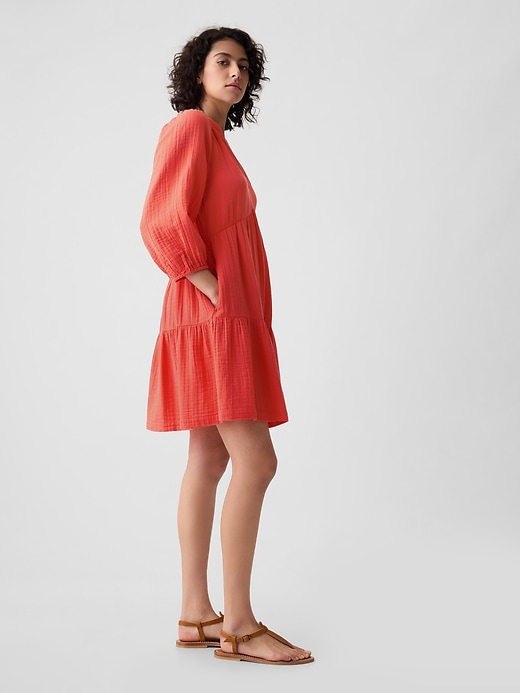Crinkle Gauze Tiered Mini Dress Crinkle Gauze Tiered Mini Dress
