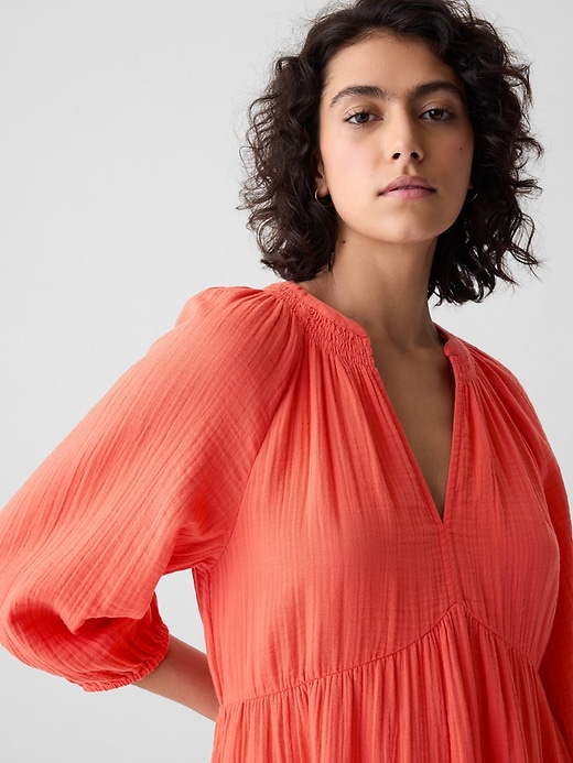 Crinkle Gauze Tiered Mini Dress Crinkle Gauze Tiered Mini Dress