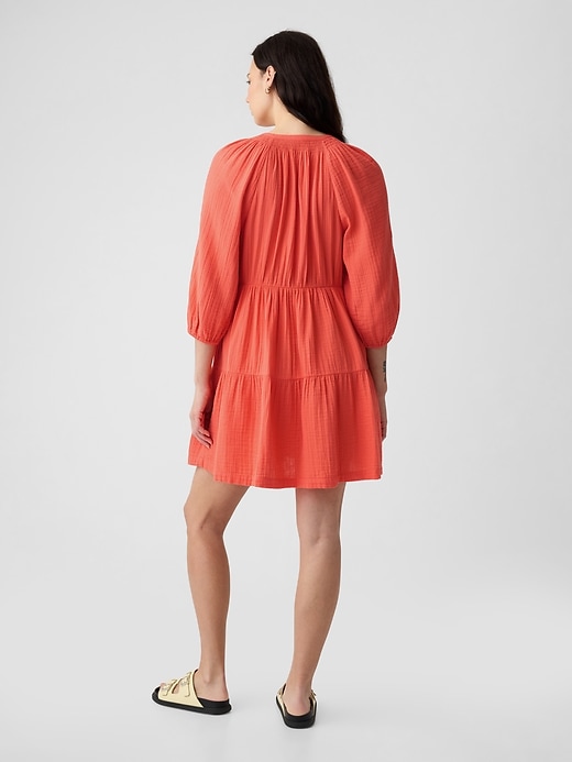 Crinkle Gauze Tiered Mini Dress Crinkle Gauze Tiered Mini Dress