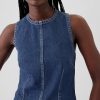 Cropped Denim Shell Tank Top