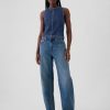 Cropped Denim Shell Tank Top