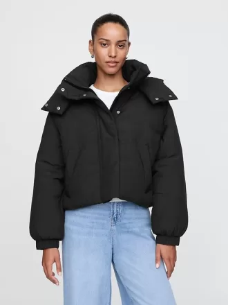 Cropped Duvet Wrap Puffer Jacka