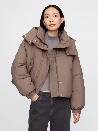 Cropped Duvet Wrap Puffer Jacka