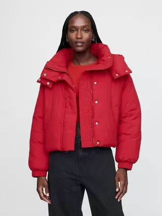 Cropped Duvet Wrap Puffer Jacka