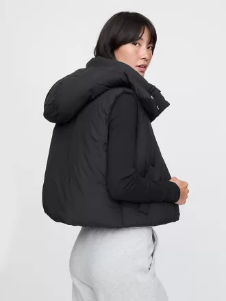 Cropped Duvet Wrap Puffer Väst