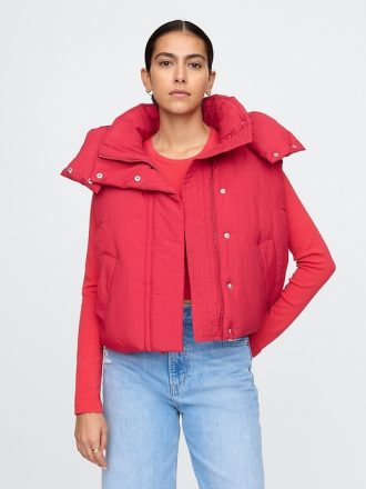 Cropped Duvet Wrap Puffer Väst
