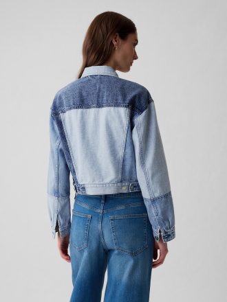 Cropped Patchwork Icon jeansjacka