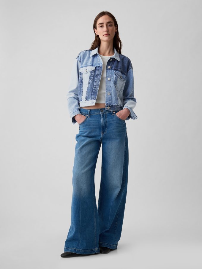 Cropped Patchwork Icon jeansjacka