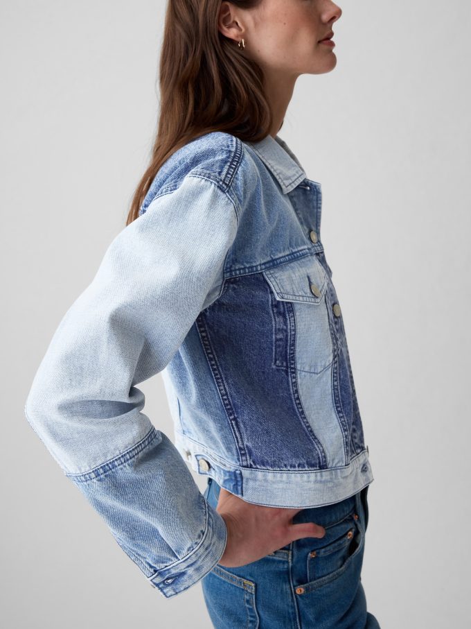 Cropped Patchwork Icon jeansjacka