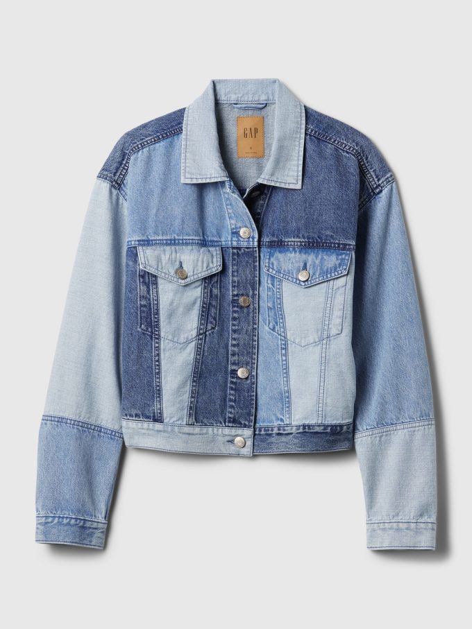 Cropped Patchwork Icon jeansjacka
