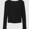 Cropped Pointelle Cardigan