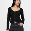 Cropped Pointelle Cardigan