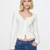 Cropped Pointelle Cardigan