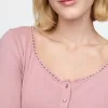 Cropped Pointelle Cardigan