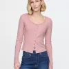 Cropped Pointelle Cardigan