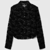 Cropped Velvet Shirt