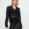 Cropped Velvet Shirt