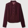 Cropped Velvet Shirt