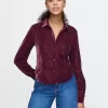 Cropped Velvet Shirt