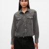 Cropped Western jeansskjorta