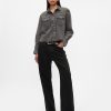 Cropped Western jeansskjorta