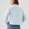 Cropped denim västernskjorta