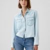 Cropped denim västernskjorta