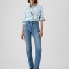 Cropped denim västernskjorta